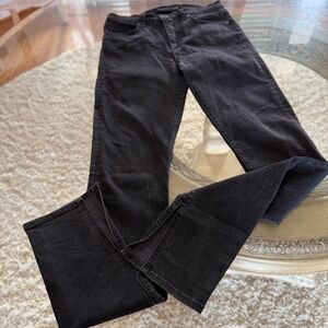 Veronica Beard Kate High-Rise Stretch Skinny Ankle Jeans Black Slits 28/6
